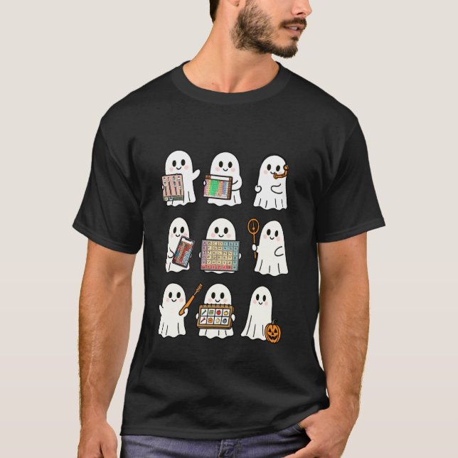 Speech Therapy Halloween Ghost Speech Language Pat T-Shirt (Front)
