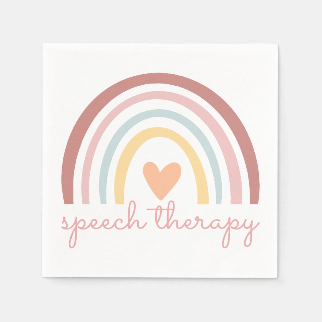 Speech Therapy I - Boho Rainbow Napkin (Front)