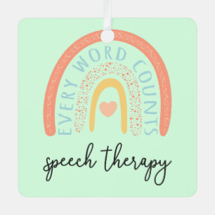 Speech Therapy II - Every Word Counts Metal Tree Decoration