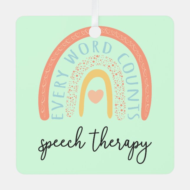 Speech Therapy II - Every Word Counts Metal Tree Decoration (Front)