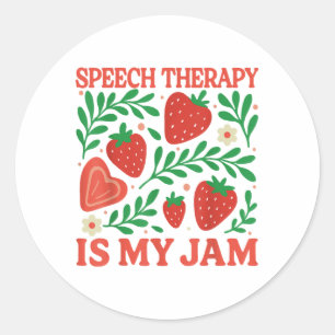 Speech Therapy Is My Jam Boho Floral Speech Pathol Classic Round Sticker