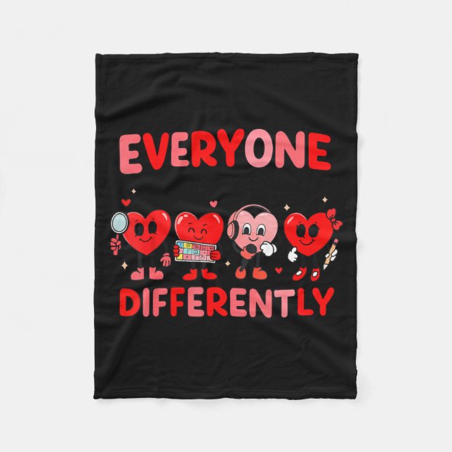 Speech Therapy Language Pathologist Valentines Day Fleece Blanket (Front)