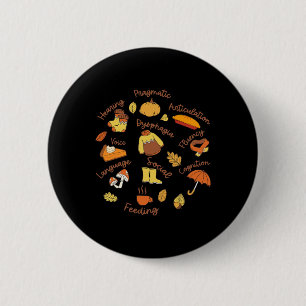 Speech Therapy Language Pathology Thanksgiving Slp 6 Cm Round Badge