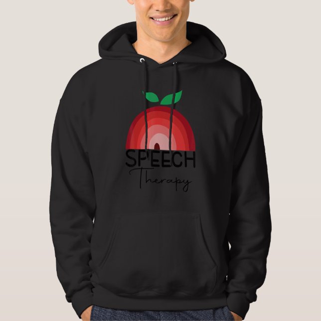 Speech Therapy Pathologist Rainbow Speech Language Hoodie (Front)