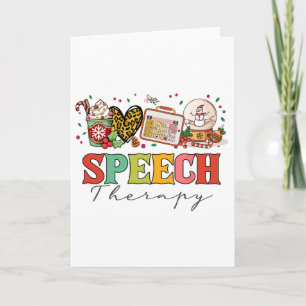 Speech Therapy Pathologist Slp Christmas Thanksgiv Card