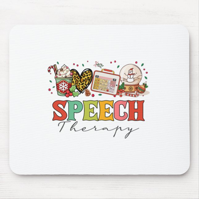 Speech Therapy Pathologist Slp Christmas Thanksgiv Mouse Pad (Front)