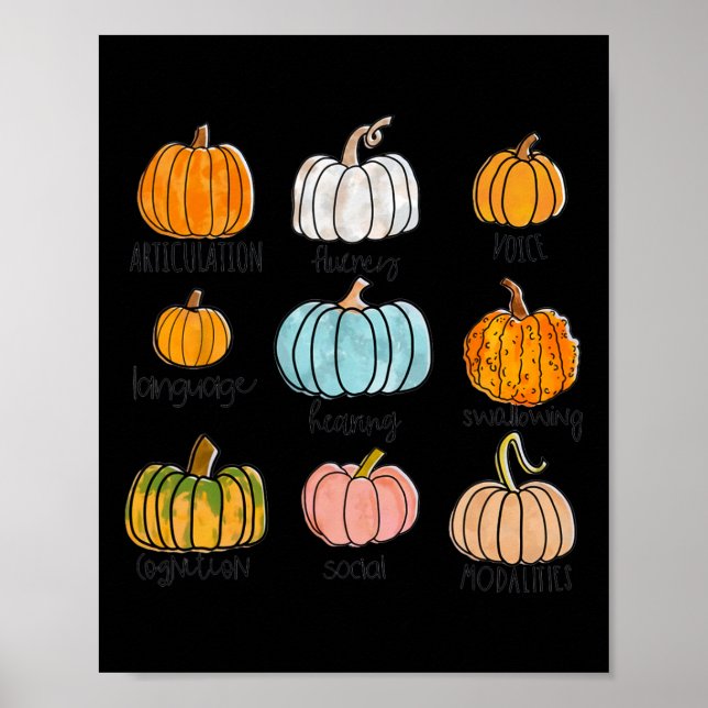 Speech Therapy Pumpkin Sped Teachers SLP Neurodive Poster (Front)