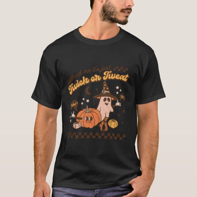 Speech Therapy Retro Spooky Fall Pumpkin Pathologi T-Shirt (Front)