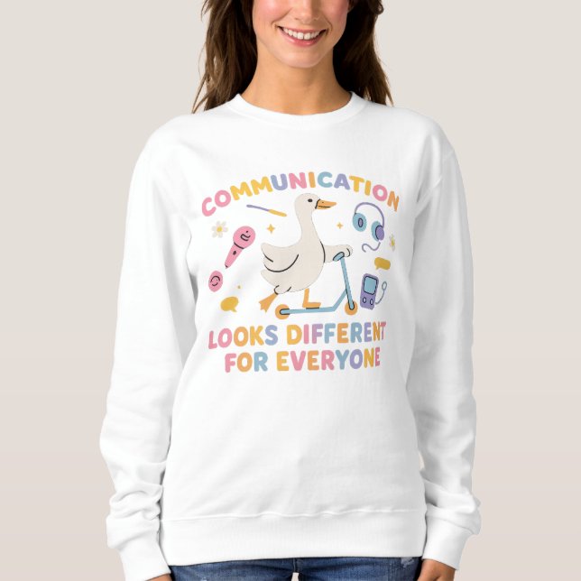 Speech Therapy SLP Silly Goose Communication Looks Sweatshirt (Front)