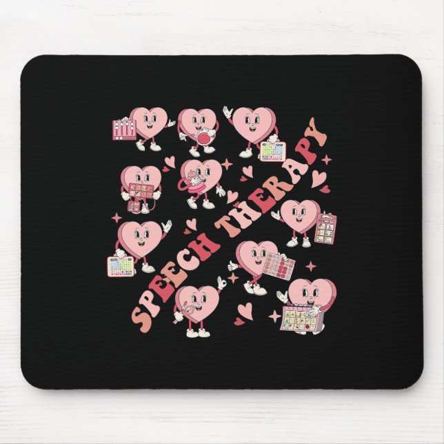 Speech Therapy Slp Valentine Heart Speech Language Mouse Pad (Front)