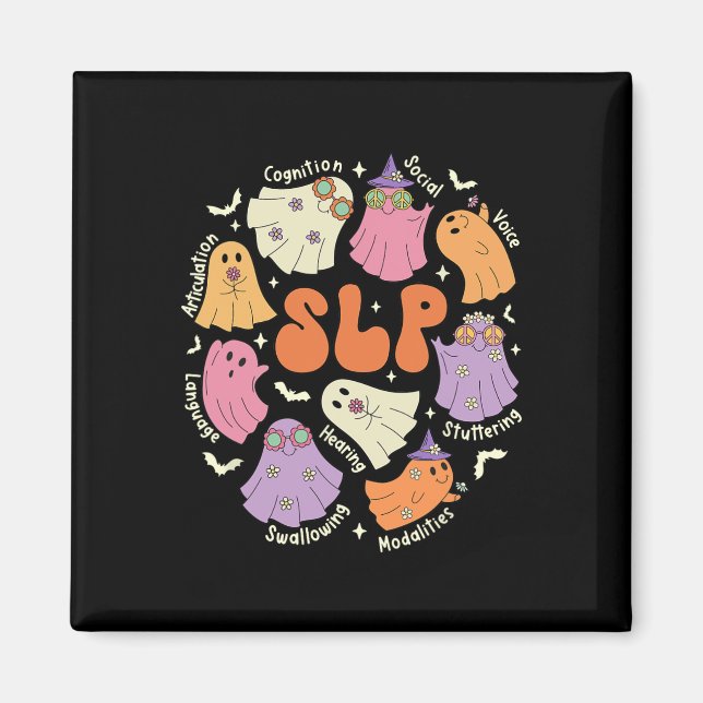 Speech Therapy Speech Language Pathologist Hallowe Magnet (Front)