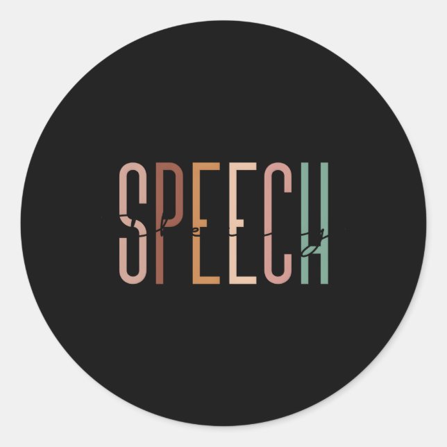 Speech Therapy Speech Language Pathologist Therapi Classic Round Sticker (Front)