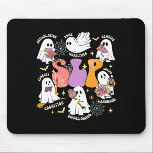 Speech Therapy Spooky Slp Halloween Cute Ghost  Mouse Pad