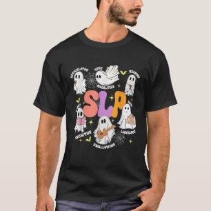 Speech Therapy Spooky Slp Halloween Cute Ghost T-Shirt