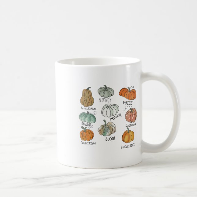 Speech Therapy Squad Pumpkin Fall Halloween Thanks Coffee Mug (Right)