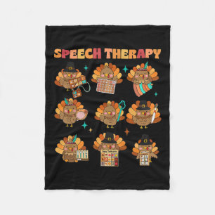 Speech Therapy Turkey Slp Speech Therapist Fall Th Fleece Blanket