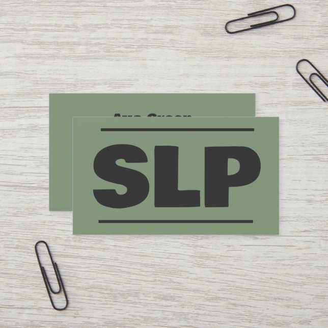 Speech Wellness Specialist SLP Business Card (Front/Back In Situ)