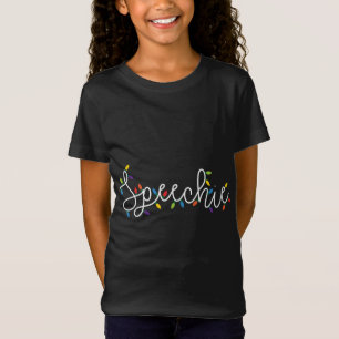 Speechie Christmas Lights Holiday Gift SLP Speech T-Shirt