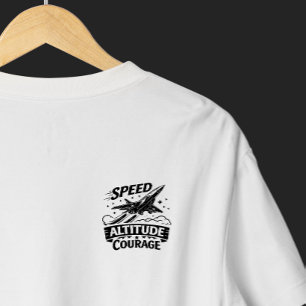 Speed Altitude Courage Aviation Jet Design T-Shirt