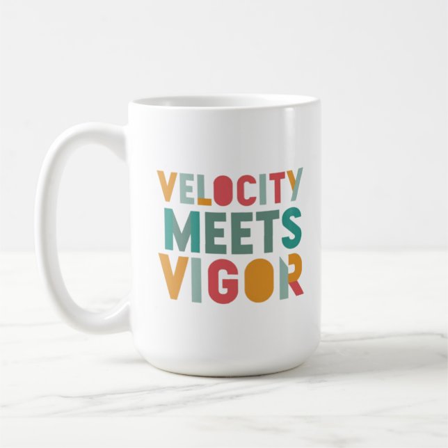 Speed and Strength: A Dynamic Design Coffee Mug (Left)