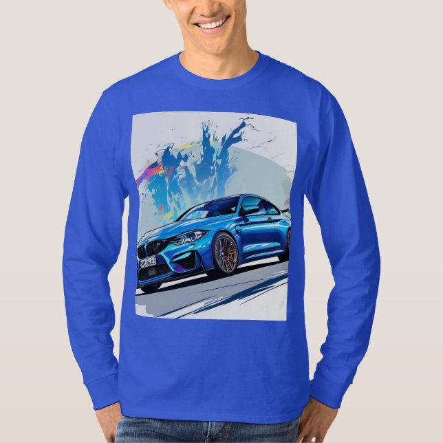 Speed and Style Unisex Blue T-shirt (Front)