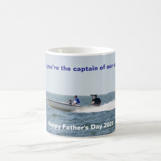 Speed Boat Captain Father's Day Dad Coffee Mug (Center)