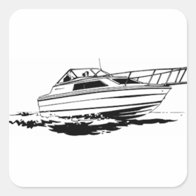 Speed Boat Cruiser Square Sticker (Front)
