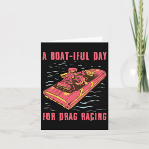 Speed Boat Drag Racing Powerboat Racing Enthusiast Card