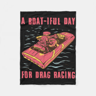Speed Boat Drag Racing Powerboat Racing Enthusiast Fleece Blanket