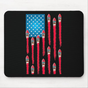 Speed Boat Flag Design Mouse Pad