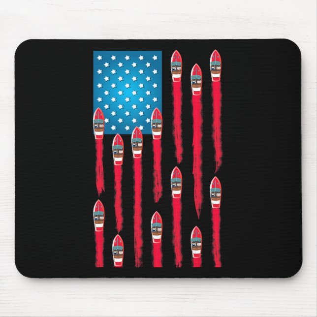 Speed Boat Flag Design  Mouse Pad (Front)