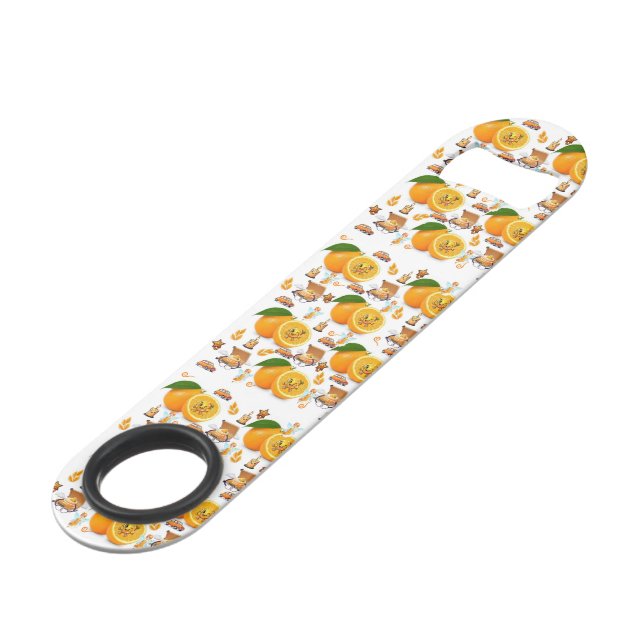 Speed Bottle Opener Happy Oranges  (Front Angled)