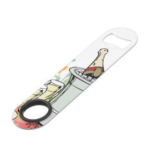 Speed Bottle Opener White Champagne Floral