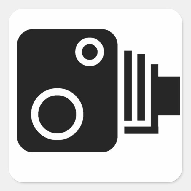 Speed Camera Symbol Square Sticker (Front)