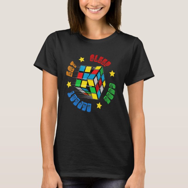 Speed Cuber Puzzle Cubing Cube's Magic Boys Girls  T-Shirt (Front)