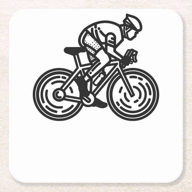speed cyclist square paper coaster (Front)