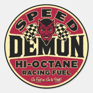 Speed Demon 003A Classic Round Sticker
