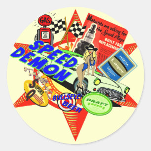 Speed Demon Baby Boomer Classic Round Sticker