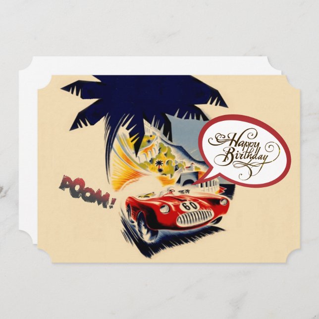 Speed Demon Birthday Holiday Card (Front/Back)