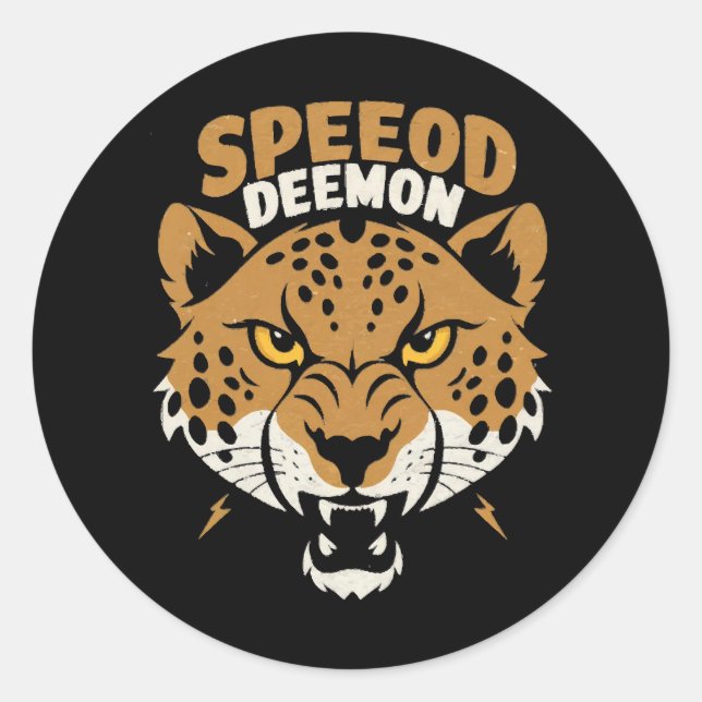 Speed Demon Classic Round Sticker (Front)