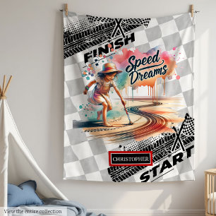 Speed Dreams Racing Blanket Formula 1 Boy Birthday