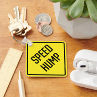 Speed Hump Metal Square Keychain