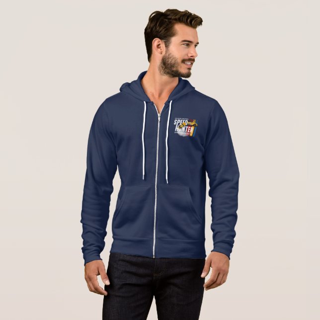 Speed Hunter (Dark Mode) | Men Full-zip Hoodie (Front Full)