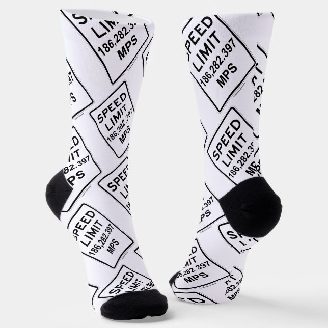 Speed Limit 186,282.397 MPS (Speed Of Light) Socks (Angled)