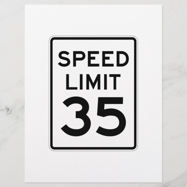 Speed Limit 35 MPH Sign (Front)