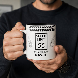 Speed Limit 55 Birthday Two-Tone Coffee Mug