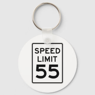 Speed Limit 55 MPH Sign Key Ring