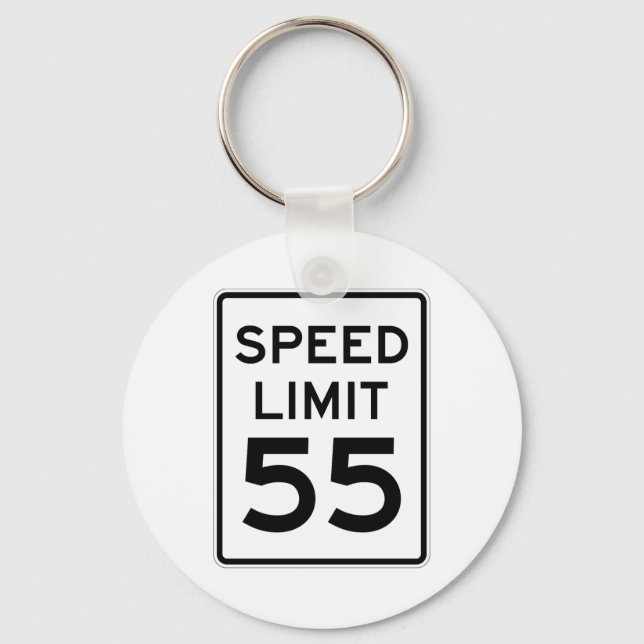 Speed Limit 55 MPH Sign Key Ring (Front)