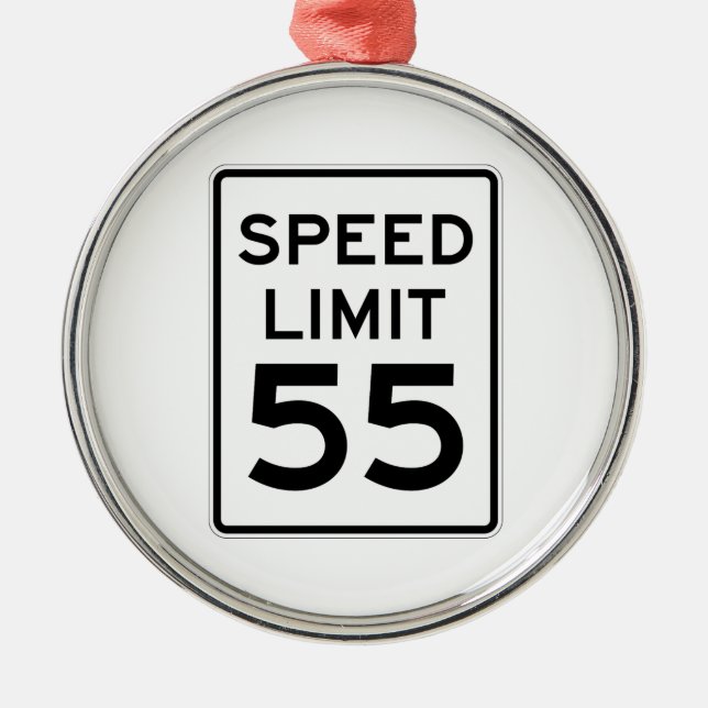 Speed Limit 55 MPH Sign Metal Tree Decoration (Front)
