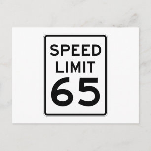 Speed Limit 65 MPH Sign Postcard